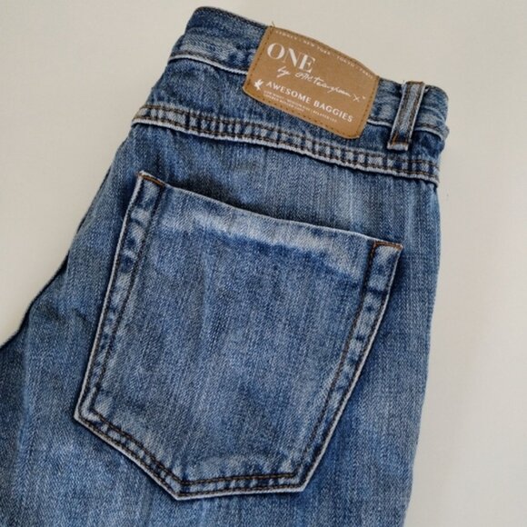 ONE TEASPOON Awesome Baggies Jeans Size 24 Bue Destroyed Distressed Low Waist - Picture 3 of 16